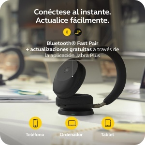 Casti audio Bluetooth Jabra Evolve3 85, cu microfon, ANC adaptiv, autonomie 25 ore, Negru - Img 9
