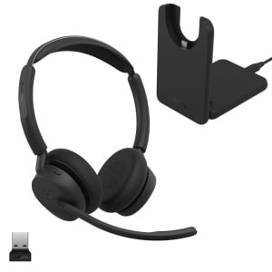 Casti audio Jabra Evolve3 45 cu microfon USB-A, usoare si confortabile