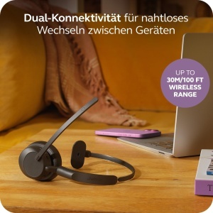 Casti audio Jabra Evolve3 45 Mono Bluetooth cu microfon, USB-C, design confortabil - Img 6