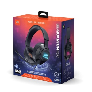 Casti audio JBL Quantum 400 cu microfon detasabil, 3,5 mm si USB, negru - Img 6