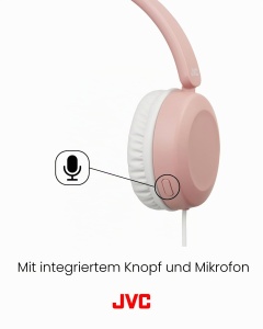 Casti audio JVC HA-S31M-P cu microfon, 30 mm, 3.5 mm, roz - Img 4