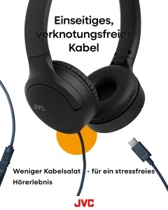 Casti audio JVC HA-S33UC-B USB-C, 30mm, negru, cu microfon si control volum - Img 4