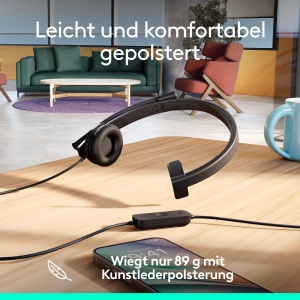 Casti audio Logitech H570e cu microfon, USB, compatibile PC si Mac - Img 5
