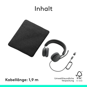 Casti audio Logitech Zone Wired 2 cu anulare activa a zgomotului, USB-C, design confortabil - Img 10
