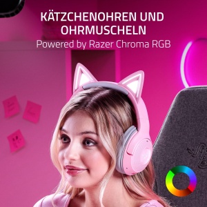 Casti audio Razer Kraken Kitty V2 BT, Bluetooth 5.2, RGB, 40 ore autonomie, Quartz - Img 2