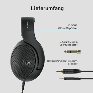 Casti audio Sennheiser HD 560S, Over Ear, Negru - Img 10
