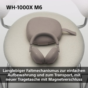 Casti audio Sony WH-1000XM6, Noise Cancelling, 30 ore autonomie, design pliabil - Img 6