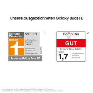 Casti Bluetooth fara fir Samsung Galaxy Buds FE incl. carcasa de fasole araree, anulare activa a zgomotului (ANC), 3 microfoane, control tactil, bas profund, cu cablu de incarcare, grafit [Exclusiv la Amazon] - Img 2