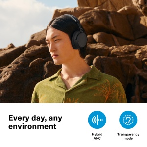 Casti Bluetooth fara fir Sennheiser ACCENTUM - 50 de ore de viata a bateriei, sunet de inalta calitate, tehnologie ANC hibrida pe tot parcursul zilei, negru - Img 4