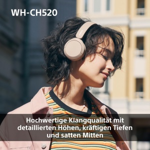 Casti wireless Bluetooth Sony WH-CH520, calitate ridicata a sunetului, design usor, durata de viata a bateriei de pana la 50 de ore, incarcare rapida, EQ, calitate clara a apelurilor, iOS si Android - roz - Img 3