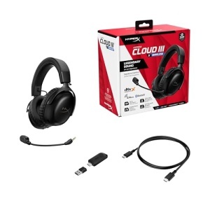 Casti Wireless Gaming HyperX Cloud III S, Multiplatforma, 2.4GHz, Bluetooth, Durata de viata a bateriei de pana la 120 de ore, 2.4GHz, Driver de inclinare de 53 mm, Microfon detasabil de 10 mm - Negru - Img 14