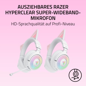 Casti wireless gaming Razer Kraken Kitty V3 Pro RGB THX Spatial Audio Alb - Img 4