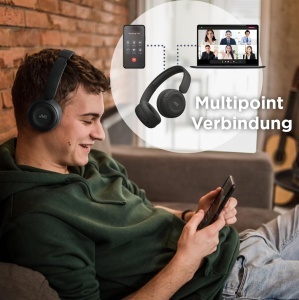 Casti wireless JVC HA-S59W-B 50 ore autonomie Bluetooth 53 microfon design pliabil negru mat - Img 7