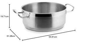 Castron Bratentopf Lacor Eco-Chef, 40 cm, Inox, Fara Capac - Img 2