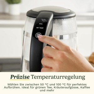 Cazan cu apa Cuisinart 1,7L, 3KW, sticla si otel inoxidabil - Img 3