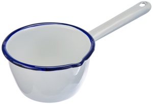 Caznot conic blanco 10 cm, otel, culoare alba