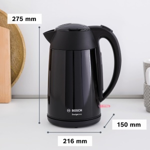 Ceainic fara fir Bosch DesignLine TWK3P423 Ceainic fara fir DesignLine, turnare fara stropire, indicator ceasca, indicator nivel apa, protectie la supraincalzire, 1,7 L, 2400 W, negru - Img 5