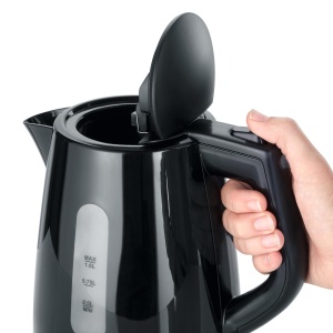 Ceainic SEVERIN, sistem central fara fir, filtru de calcar lavabil, 2.200 W, aprox. 1,0 L, plastic, negru, WK 3410 - Img 5