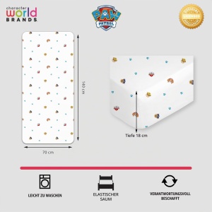 Cearsaf elastic Paw Patrol pentru pat junior, design Misiuni, 70x140 cm - Img 5