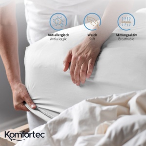 Cearsaf Komfortec Jersey 90x200 cm, 100% Bumbac, Alb - Img 3