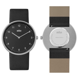 Ceas analogic Braun BN0281BKBLG, 38 mm, cu bratara din piele neagra si bratara din silicon albastru - Img 3