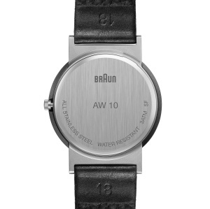 Ceas analogic unisex Braun AW10, 33mm, curea din piele, cadran negru - Img 2