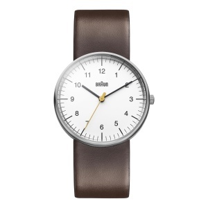 Ceas barbatesc Braun BN0021WHBRG, cadran alb, bratara din piele maro, 38mm