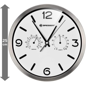 Ceas de perete cu radio Bresser MyTime ND, termo-higrometru, alb - Img 3