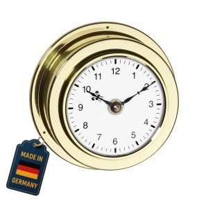 Ceas de perete TFA Dostmann Maritim, din alama, design maritim, 140 mm