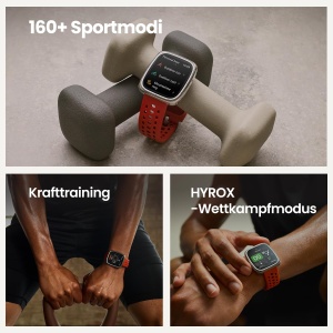 Ceas inteligent Amazfit Active 2, 43mm, AMOLED, GPS, 10 zile autonomie, banda din piele neagra - Img 5