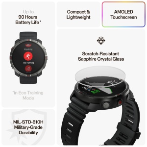 Ceas inteligent Polar Grit X2, AMOLED, GPS, Saphir - Img 2
