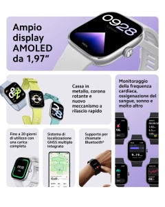 Ceas inteligent Xiaomi Redmi Watch 4, AMOLED 1.97, 390 x 450 pixeli, culoare argintie - Img 3