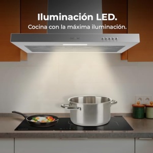 Cecotec Hota 60 cm Bolero Flux TM 603500 Inox A. Putere de aspirare 350m3/h, motor 70W, control mecanic, 3 niveluri de putere, filtru de lumina si carbune activ, otel inoxidabil - Img 12