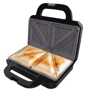Cecotec Sandwich Maker Rock'nToast Deep Classic, 1000 W, latime mai mare, placi triunghiulare, prajire uniforma, acoperire RockStone, capacitate pentru 2 sandvisuri, fara PFOA - Img 1