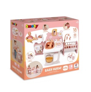 Centrala de Joaca pentru Papusi Smoby Baby Nurse - 3 in 1, 19 Accesorii, din Plastic Reciclat - Img 7