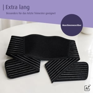 Centura de suport pentru gravida Reer, extra lunga, neagra - Img 6