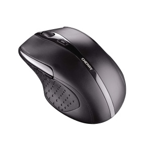 CHERRY MW 3000, mouse ergonomic wireless pentru dreptaci, wireless 2.4 GHz, 6 butoane, senzor optic, laturi cauciucate, alimentat cu baterie, negru