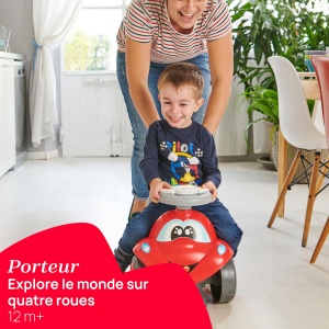 Chicco Billy Walk&Ride Eco+, Primii pasi, Dispozitiv de mers si calarie 2 in 1, Asamblare usoara, Ghidon ergonomic, Roti late, cu zgomot si lumini de conducere, Plastic reciclat, 12-36 luni, Rosu - Img 7