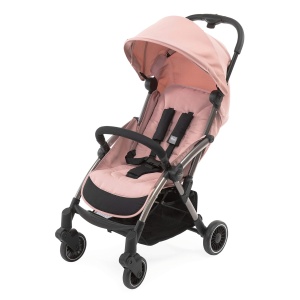 Chicco Cheerio Carucior compact de la 0 la 15 kg, ultra-usor, pliabil si rabatabil cu pozitie de dormit, inchidere automata, umbrela de soare si husa de ploaie, Blossom, negru