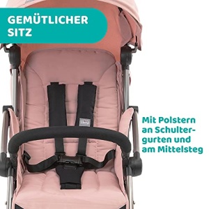 Chicco Cheerio Carucior compact de la 0 la 15 kg, ultra-usor, pliabil si rabatabil cu pozitie de dormit, inchidere automata, umbrela de soare si husa de ploaie, Blossom, negru - Img 11