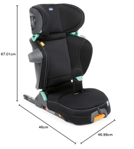 Chicco Fold & Go i-Size, Scaun auto pentru copii 100-150 cm, Scaun auto reglabil pentru copii 3-12 ani (15-36 kg), Grupa 2/3, pliabil si portabil, cu protectie laterala, reglabil pe inaltime si latime, negru - Img 7