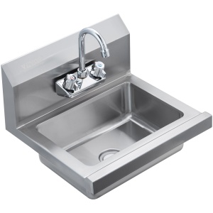 Chiuveta de mana VEVOR HS-17-SP din inox, cu robinet rotativ, 432 x 381 x 330 mm - Img 9