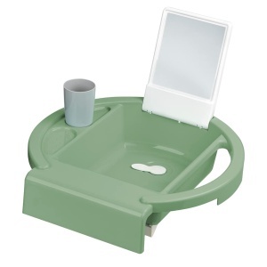 Chiuveta pentru copii Rotho Kiddy Wash, verde, cu oglinda integrata
