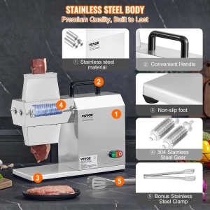 Ciocan electric pentru carne VEVOR LT-01, 450W, 54 lame din otel inoxidabil - Img 6