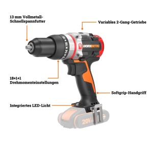 Ciocan rotopercutor WORX Nitro WX354.9, 20V, motor fara perii, 60 Nm - Img 6