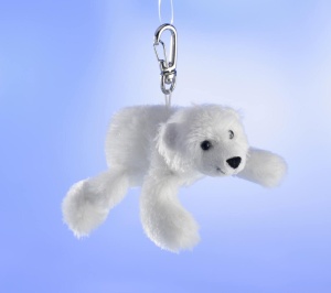 Ciorap Plush Eisbar Knut Knuddel - Accesoriu pentru Chei, Alb, cu Carabina - Img 5