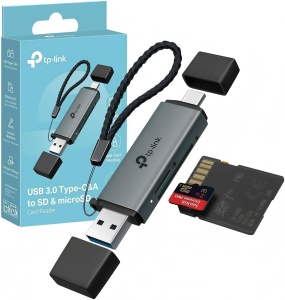 Cititor SD TP-Link UA430D, USB 3.0, 2-in-1 Type-C Type-A, 200 MBs
