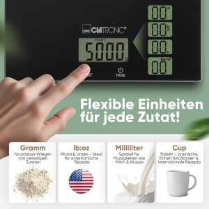 Clatronic KW 3820 Cantar de Bucatarie Digital Negru Precizie 1g Capacitate 5kg - Img 2