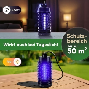 Clatronic(r) Insect Killer Electric | Capcana pentru tantari zi si noapte | pentru pana la 50mp | Lampa pentru tantari fara substante chimice sau parfumuri | Capcana electrica pentru muste cu perie de curatare | Capcana de lumina ISL 3823 - Img 3