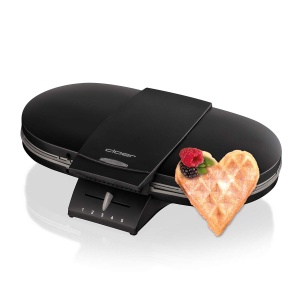 Cloer 1320 Aparat de Wafe Dublu 1200W Antiaderent NegruInox